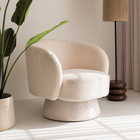 By-Boo Draaifauteuil 'Balou' Bouclé