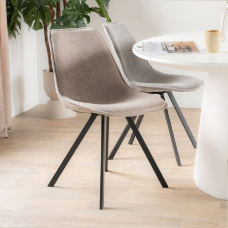 By-Boo Eetkamerstoel 'Boy' kleur Taupe | By-Boo