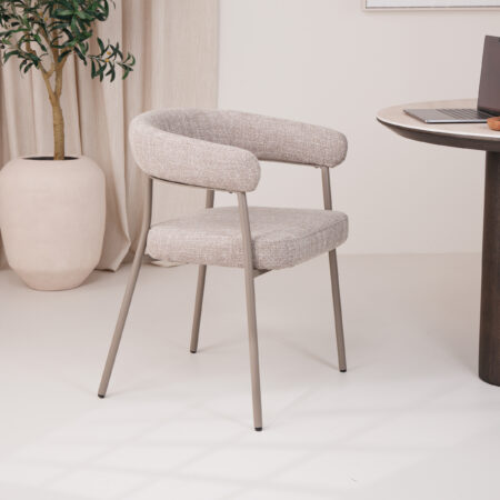 By-Boo Eetkamerstoel 'Yovi' kleur Taupe | By-Boo