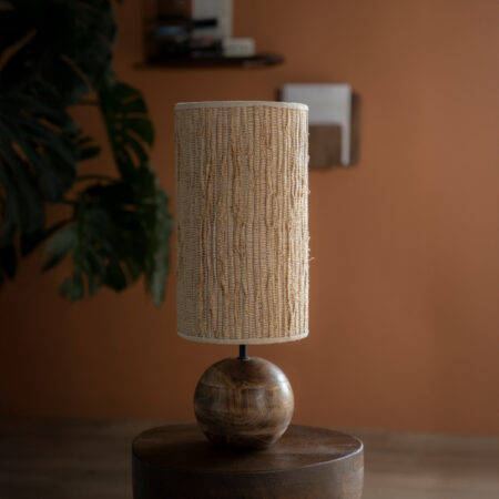 By-Boo Tafellamp 'Gadja' Hout en Jute