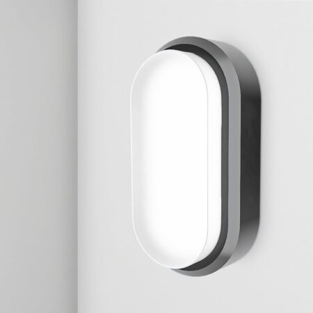 C-Series - LED Plafondlamp zwart ovaal - Wandlamp - Scheepslamp - IP54 - 18 Watt 1830lm - 6500K Daglicht wit - voor binnen en buiten | HOFTRONIC