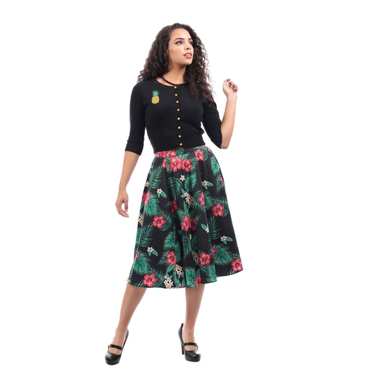 COLLECTIF Matilda Skirt Tropical Paradise -L | 31% korting | Collectif