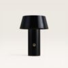 Cadera - Paddenstoel lamp oplaadbaar Zwart 20 cm - Draadloze tafellamp - Dimbaar - Metaal - USB-C - Modern design - 3000K/4500K/6000K | LUSENZ