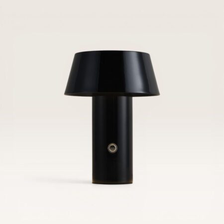 Cadera - Paddenstoel lamp oplaadbaar Zwart 20 cm - Draadloze tafellamp - Dimbaar - Metaal - USB-C - Modern design - 3000K/4500K/6000K | LUSENZ