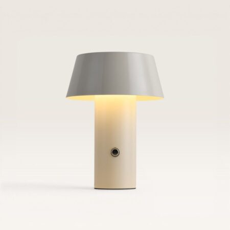 Cadera - Paddenstoel lamp oplaadbaar gebroken Wit 20 cm - Draadloze tafellamp - Dressoir lamp - Dimbaar - Metaal - Modern design - USB-C - 3000K/4500K/6000K | LUSENZ