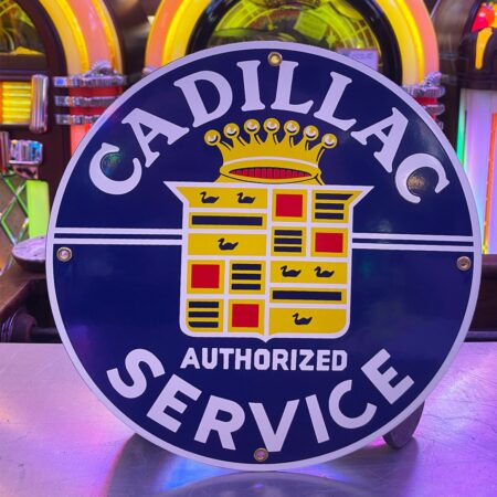 Cadillac Authorized Service Emaille Bord - NOS 1990s - Ø30cm | Cadillac