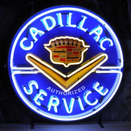 Cadillac Fifties Logo Design Neon Verlichting 65 cm - Blauw