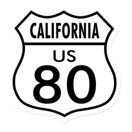 California US 80 Straatbord Zwaar Metalen Bord 38 x 38 cm | 17% korting | Fiftiesstore