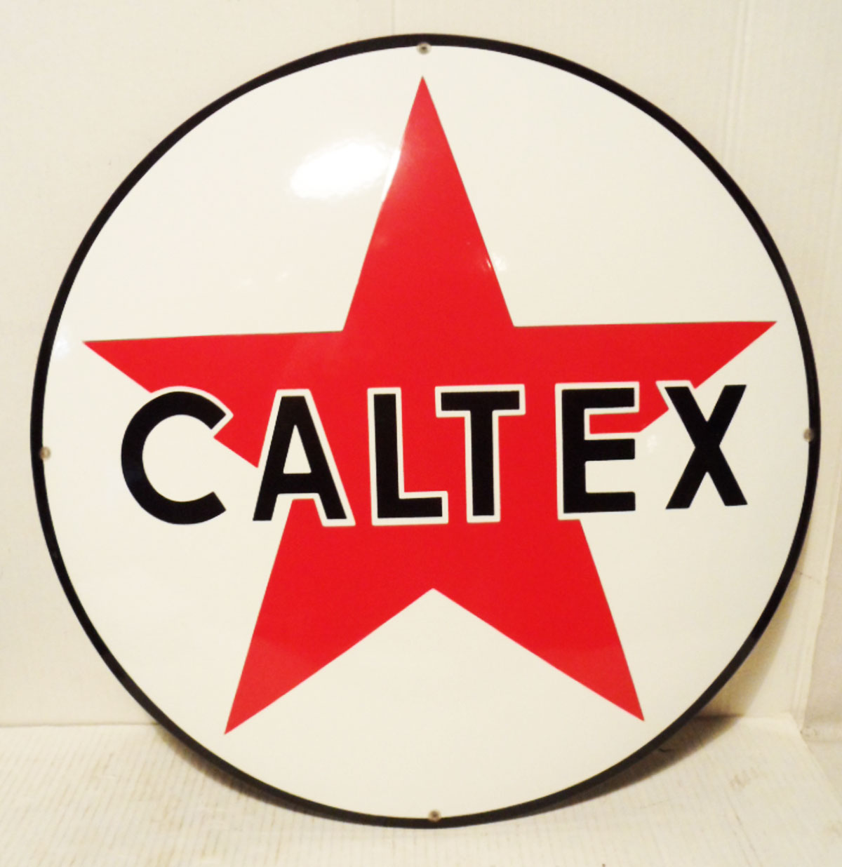 Caltex Logo Emaille Bord 50 cm | Texaco