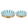 Candy Swirl - Dienblad set van 2 Ø31cm/Ø26cm Turquoise/Wit | Fiftiesstore