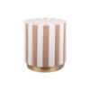Candy Swirl Poef - Ø40 cm Licht Bruin/Wit | Fiftiesstore