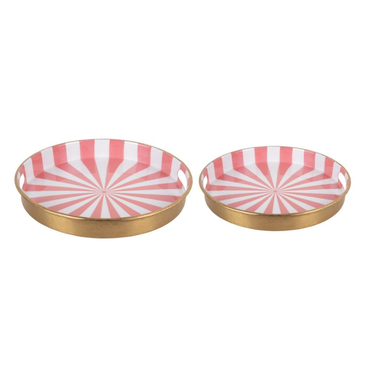 Candy Swirl - Tray Set of 2 Ø31cm/Ø26cm Roze/Wit | Fiftiesstore