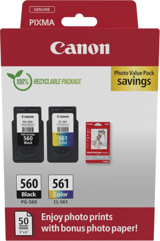 Canon PG-560/CL-561 Cartridge + Fotopapier