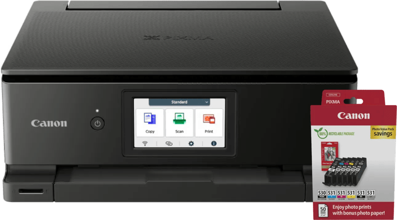 Canon PIXMA TS8750 + 1 set extra cartridges + fotopapier