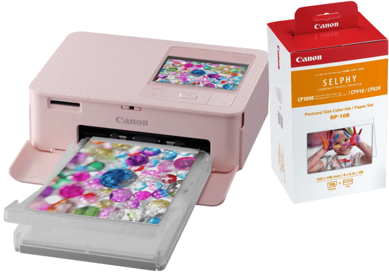 Canon SELPHY CP1500 Roze + Canon RP-108 Inkt Cassette/Papier Set 108 vel