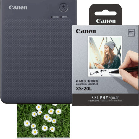 Canon SELPHY QX20 Zwart + Canon papier XS-20L (20 stuks)