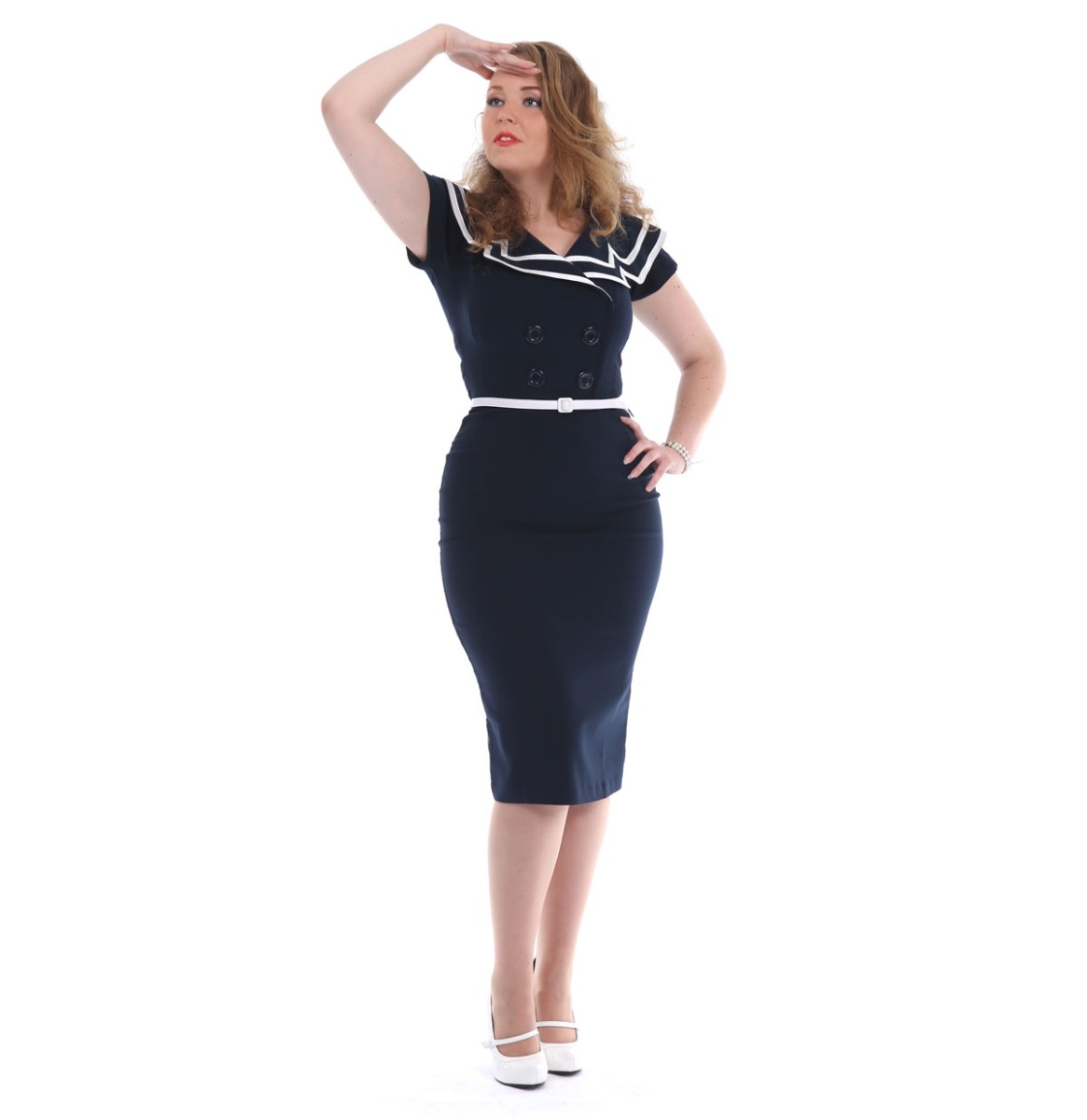 Captain Pencil Dress Navy-XXXL | 50% korting | Tatyana