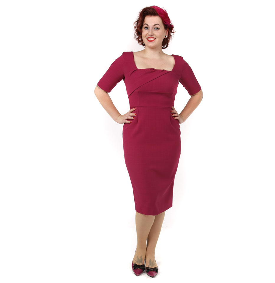 Cara Dress Three Quarter Sleeves Luxe Crepe