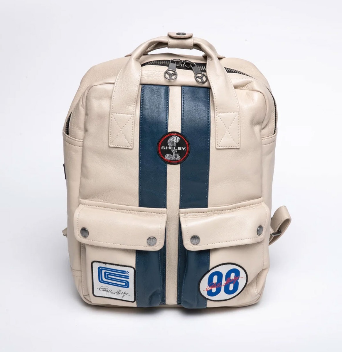 Carroll Shelby GT40 Rugtas Schaapsleer - Ecru | Carroll Shelby