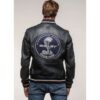 Carroll Shelby 'Dallas' Sheepskin Leather Jacket Navy-3XL | Carroll Shelby