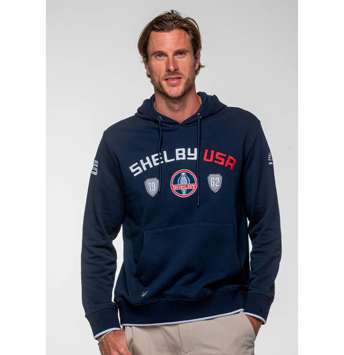 Carroll Shelby 'Mustang' Sweater Blue Marine-3XL | Carroll Shelby