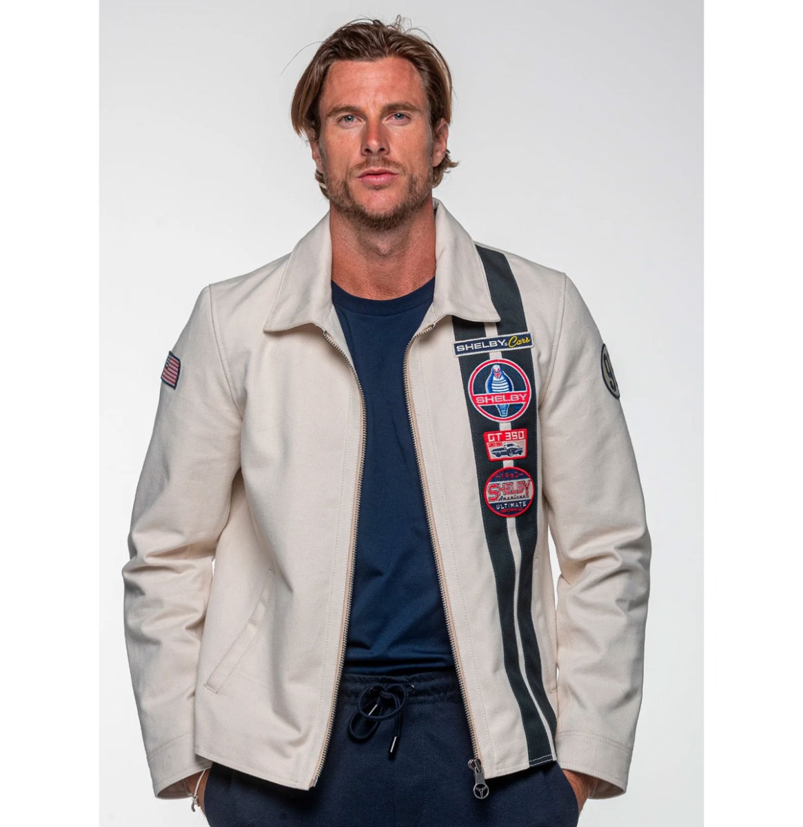 Carroll Shelby 'Snake' Canvas Jacket Ecru-3XL | Carroll Shelby