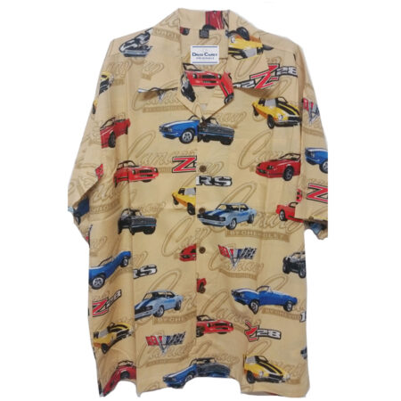 Cars Shirt Chevy Vintage Camaro Camp Shirt Cream-XXXL | 19% korting | David Carey