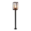 Casey Smart LED sokkellamp - 100cm - 7 Watt 806 lumen - IP65 waterdicht - 1800K - 6500K wit - Warm tot koud wit - Wifi + Bluetooth - Buitenlamp - E27 A60 Filament lichtbron - Zwart - Google Home