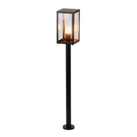 Casey Smart LED sokkellamp - 100cm - 7 Watt 806 lumen - IP65 waterdicht - 1800K - 6500K wit - Warm tot koud wit - Wifi + Bluetooth - Buitenlamp - E27 A60 Filament lichtbron - Zwart - Google Home