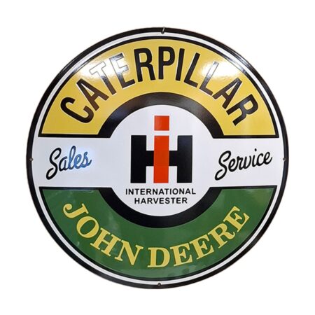 Caterpillar John Deere Emaille Bord - Ø50cm | John Deere