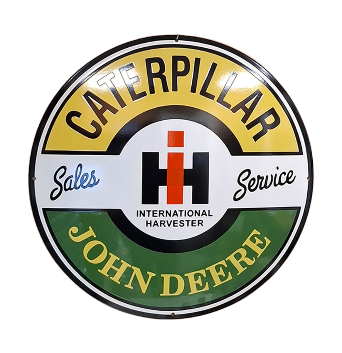 Caterpillar John Deere Emaille Bord - Ø50cm | John Deere