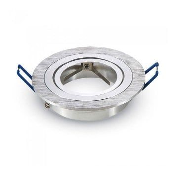 Chandler LED Inbouwspot - Kantelbaar armatuur - Diameter 90mm - GU10 Fitting incl. lamphouder - Rond - IP20 voor binnen - RVS | V-TAC