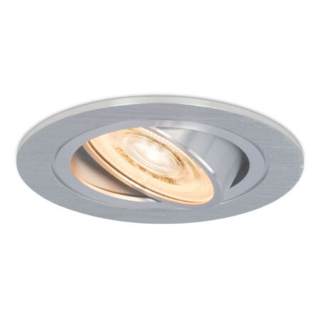Chandler LED inbouwspot - 6W 570lm - GU10 LED Module - 2700K warm wit - Dimbaar - Rond - Kantelbaar - IP20 Voor binnen - RVS | HOFTRONIC