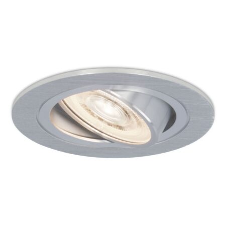 Chandler LED inbouwspot - 6W 570lm - GU10 LED Module - 4000K neutraal wit - Dimbaar - Rond - Kantelbaar - Voor binnen - RVS | HOFTRONIC