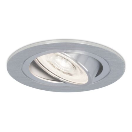 Chandler LED inbouwspot - Extra plat 58mm - GU10 LED Module - 6000K daglicht wit - Dimbaar - Rond - Kantelbaar - IP20 Voor binnen - RVS | HOFTRONIC