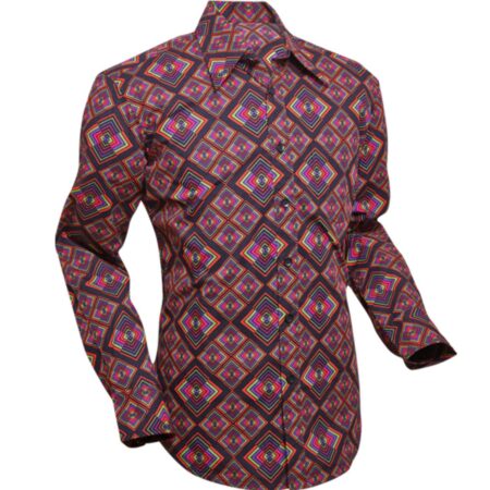 Chenaski 70's Retro Shirt Rhombus Multicolour-S | Chenaski