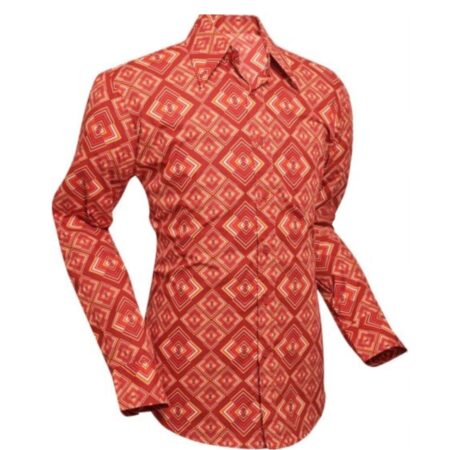 Chenaski Retro 70's Rhomubus Shirt Rust-S | Chenaski