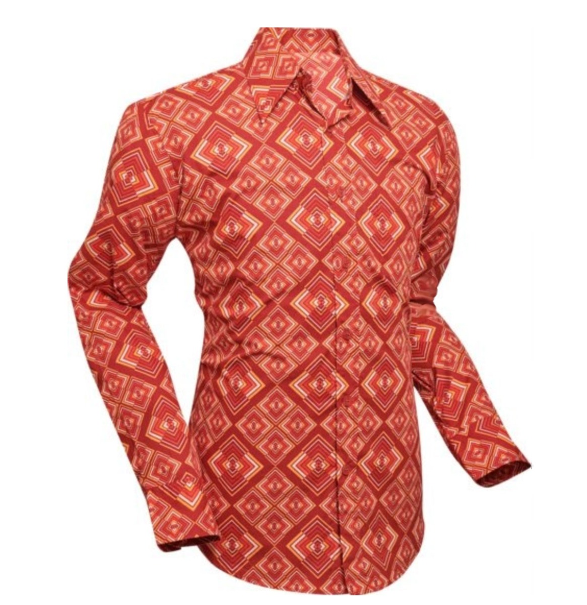 Chenaski Retro 70's Rhomubus Shirt Rust-S | Chenaski