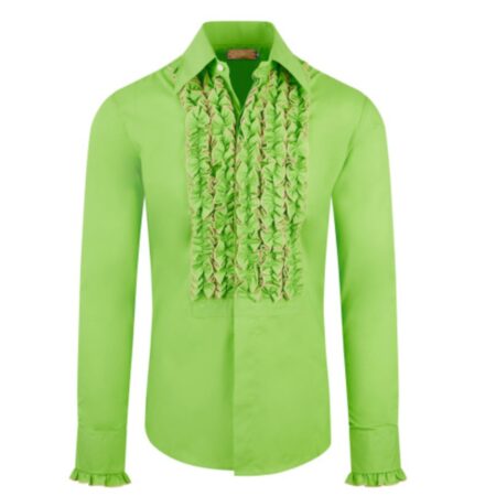 Chenaski Ruffle Shirt Lime Pistache Cream-L | Chenaski