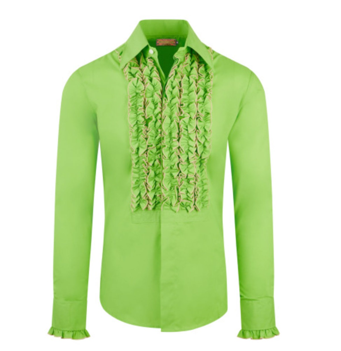 Chenaski Ruffle Shirt Lime Pistache Cream-L | Chenaski