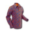 Chenaski Wavyline 70s Shirt Orange Blue-S | Fiftiesstore