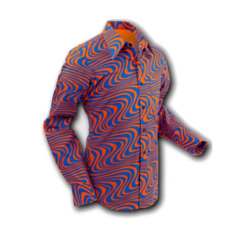 Chenaski Wavyline 70s Shirt Orange Blue-S | Fiftiesstore
