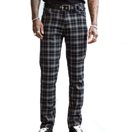 Chet Rock Chuck Skinny Trousers Tartan Green-30/32 | 21% korting | Fiftiesstore