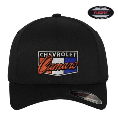 Chevrolet Camaro Flex-Fit Cap - Zwart met Logo Patch (S/M - Officially Licensed) | Chevrolet