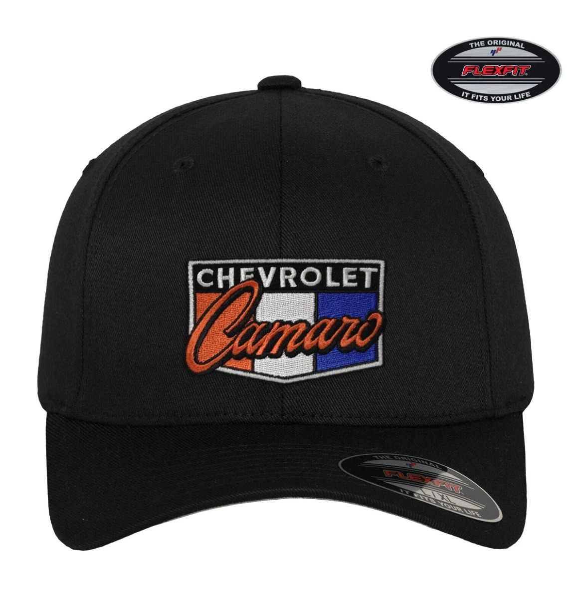 Chevrolet Camaro Flex-Fit Cap - Zwart met Logo Patch (S/M - Officially Licensed) | Chevrolet