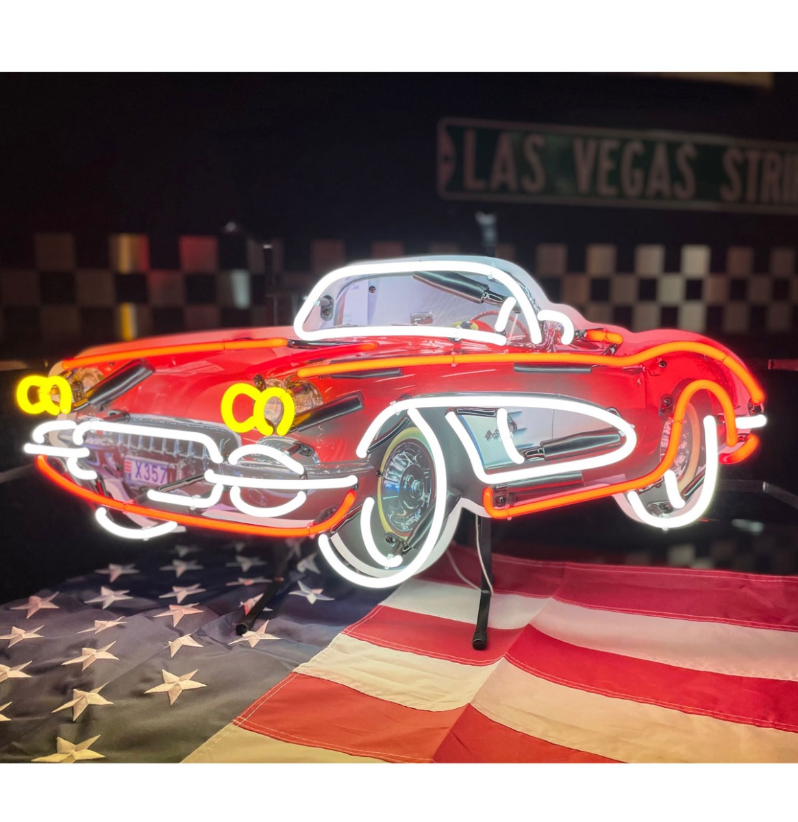 Chevrolet Corvette C1 Car Neon Verlichting 70 x 34 cm | Chevrolet