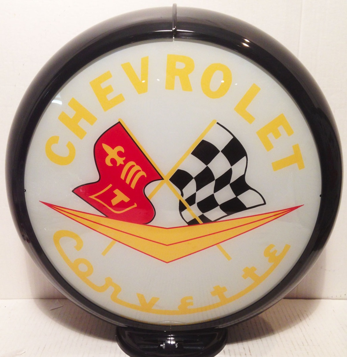 Chevrolet Corvette Geel Logo Benzinepomp Bol | Fiftiesstore