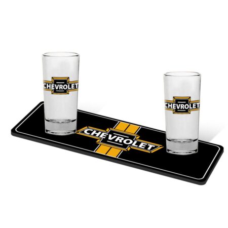 Chevrolet Shot Glaajes Set met Drank Mat | 28% korting | Chevrolet