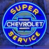Chevrolet Super Service Neon Verlichting 65 x 65 cm - Blauw