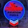 Chevron Aviation Fuels Neon Verlichting 60 x 74 cm - Blauw